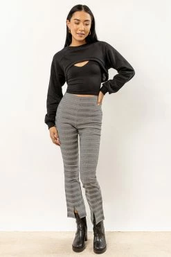 BAEVELY Jeffery Plaid Pants In Black - FINAL SALE