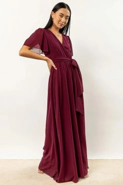 RICARICA New Arrivals Josie Maxi Dress In Burgundy