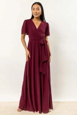 RICARICA New Arrivals Josie Maxi Dress In Burgundy