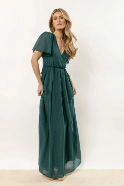 RICARICA Josie Maxi Dress In Emerald New Arrivals