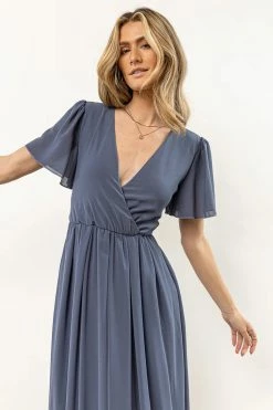 RICARICA Josie Maxi Dress In Slate Blue New Arrivals