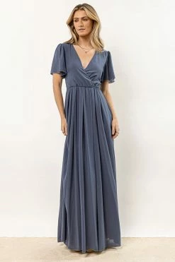 RICARICA Josie Maxi Dress In Slate Blue New Arrivals