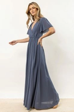 RICARICA Josie Maxi Dress In Slate Blue New Arrivals