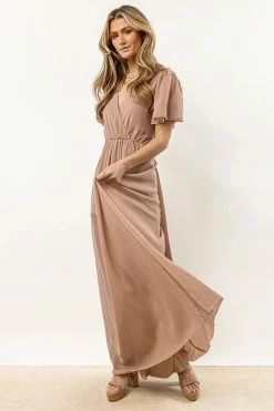 RICARICA Josie Maxi Dress In Taupe