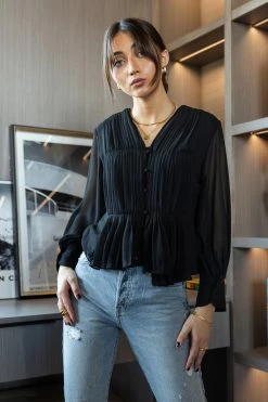 DRESS FORUM Keegan Sheer Top In Black