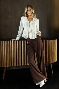 DRESS FORUM Keegan Sheer Top In Cream