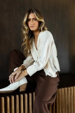 DRESS FORUM Keegan Sheer Top In Cream