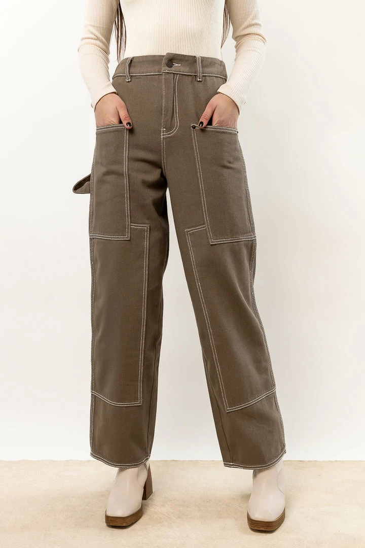 Cheapest ✔️ AARON & AMBER Keeley Utility Pants In Olive New Arrivals ✨ 1 AARON & AMBER Keeley Utility Pants In Olive New Arrivals