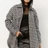 AARON & AMBER Tops Kindra Houndstooth Shacket In Black