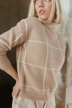 LUMIERE Kirby Mock Neck Sweater Tops