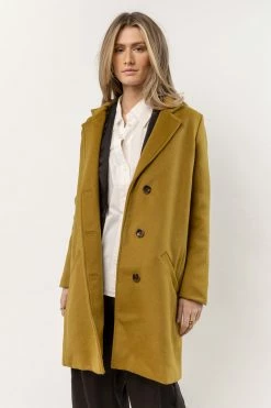 LUMIERE Krissa Wool Coat In Chartreuse New Arrivals