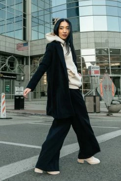 LUMIERE Krissa Wool Coat In Black New Arrivals