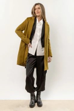 LUMIERE Krissa Wool Coat In Chartreuse New Arrivals