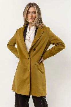 LUMIERE Krissa Wool Coat In Chartreuse New Arrivals