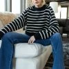 OLIVACEUOS Tops Kyler Striped Sweater In Black