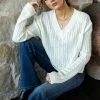 MITTO SHOP Liv Cable Knit Sweater In Ivory New Arrivals