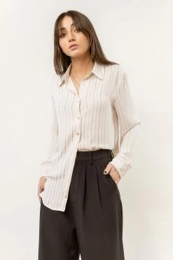 FUN 2 FUN New Arrivals Loren Button Up In Ivory