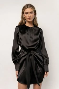 AARON & AMBER Lori Mini Dress In Black