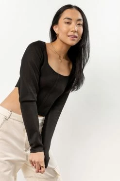 DREAMERS BY DEBUT Lyra Cropped Top In Black