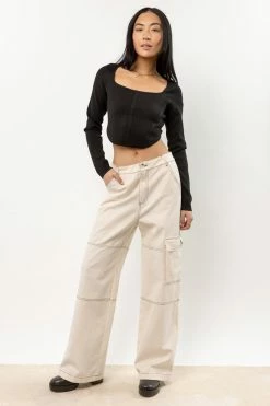 DREAMERS BY DEBUT Lyra Cropped Top In Black