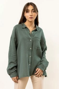 FUN 2 FUN New Arrivals Macey Button Up In Teal