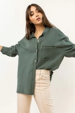 FUN 2 FUN New Arrivals Macey Button Up In Teal