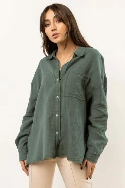 FUN 2 FUN New Arrivals Macey Button Up In Teal