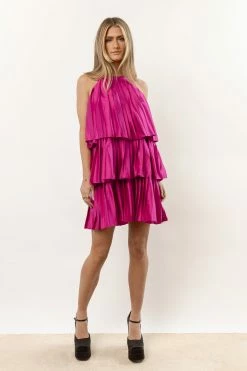 WORUI Mara Satin Mini Dress In Pink New Arrivals