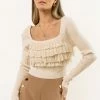 BLUE BLUSH Mia Ruffle Crop Top New Arrivals