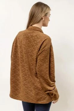 WELLMADE INC Mikayla Button Down In Brown
