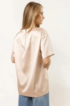 Hot Sale π AARON & AMBER New Arrivals Mila Satin Top In Champagne π 6 AARON & AMBER New Arrivals Mila Satin Top In Champagne
