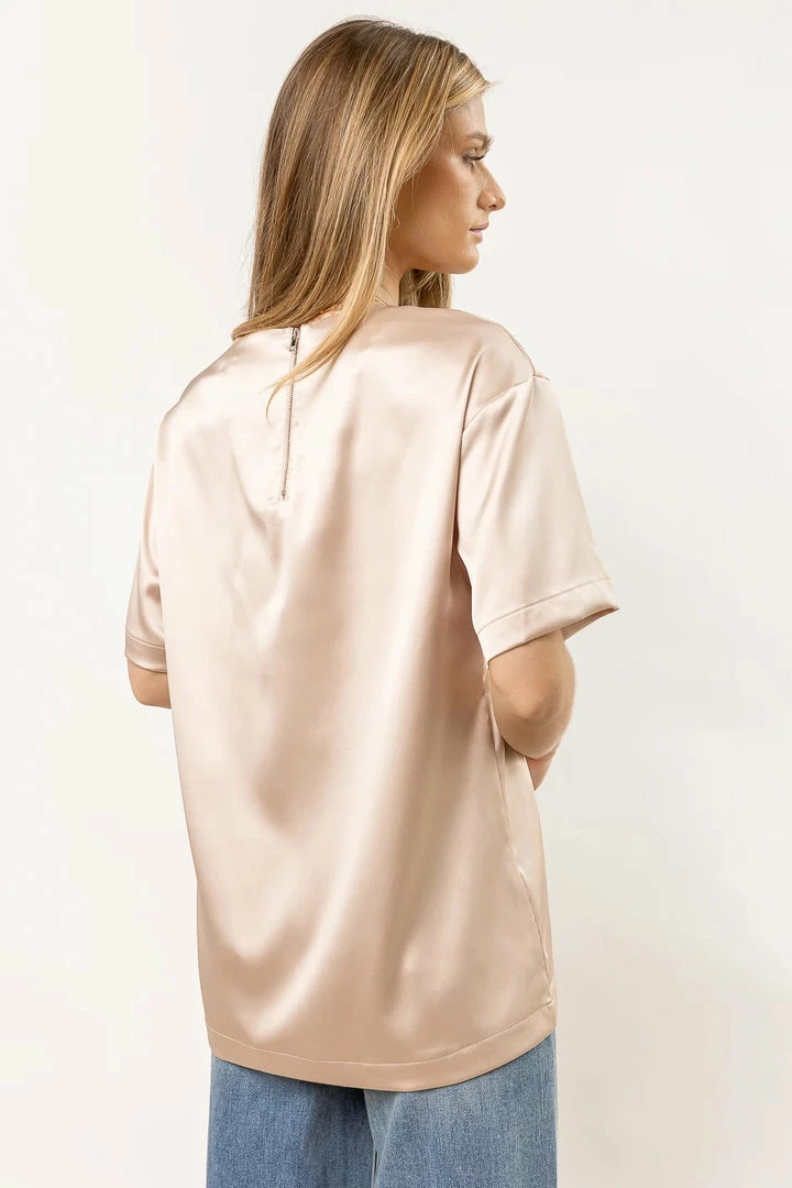 Hot Sale π AARON & AMBER New Arrivals Mila Satin Top In Champagne π 3 AARON & AMBER New Arrivals Mila Satin Top In Champagne