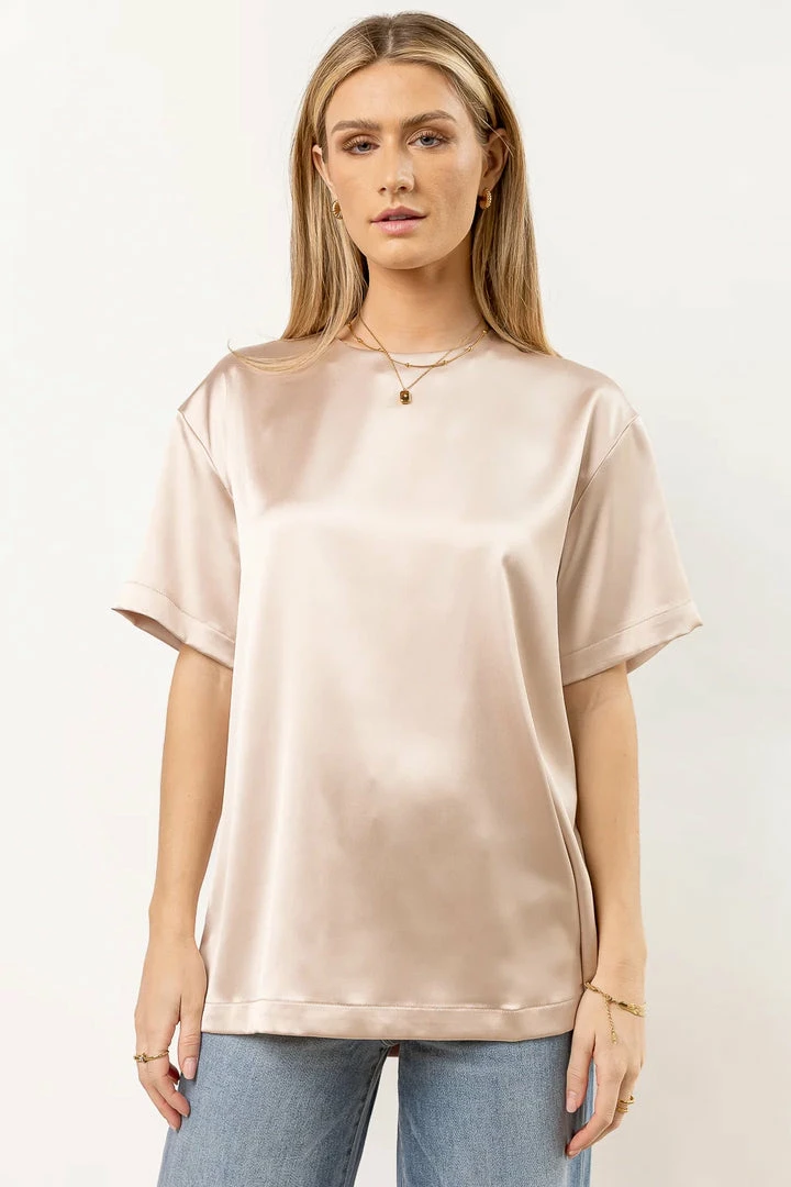 Hot Sale π AARON & AMBER New Arrivals Mila Satin Top In Champagne π 2 AARON & AMBER New Arrivals Mila Satin Top In Champagne