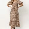 ZOE + CLAIRE Nessa Printed Midi Dress New Arrivals