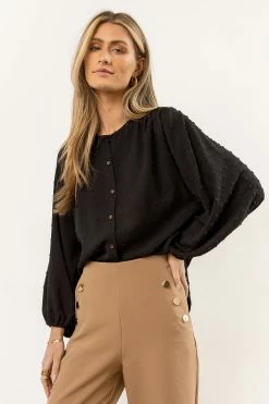 MAIZE New Arrivals Nina Button Up In Black