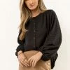 MAIZE New Arrivals Nina Button Up In Black