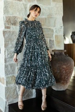 DRESS FORUM Nova Chiffon Midi Dress