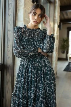 DRESS FORUM Nova Chiffon Midi Dress