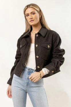 AARON & AMBER Oaklynn Shacket In Black New Arrivals