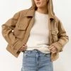 AARON & AMBER Oaklynn Shacket In Camel New Arrivals