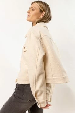 AARON & AMBER New Arrivals Oaklynn Shacket In Cream
