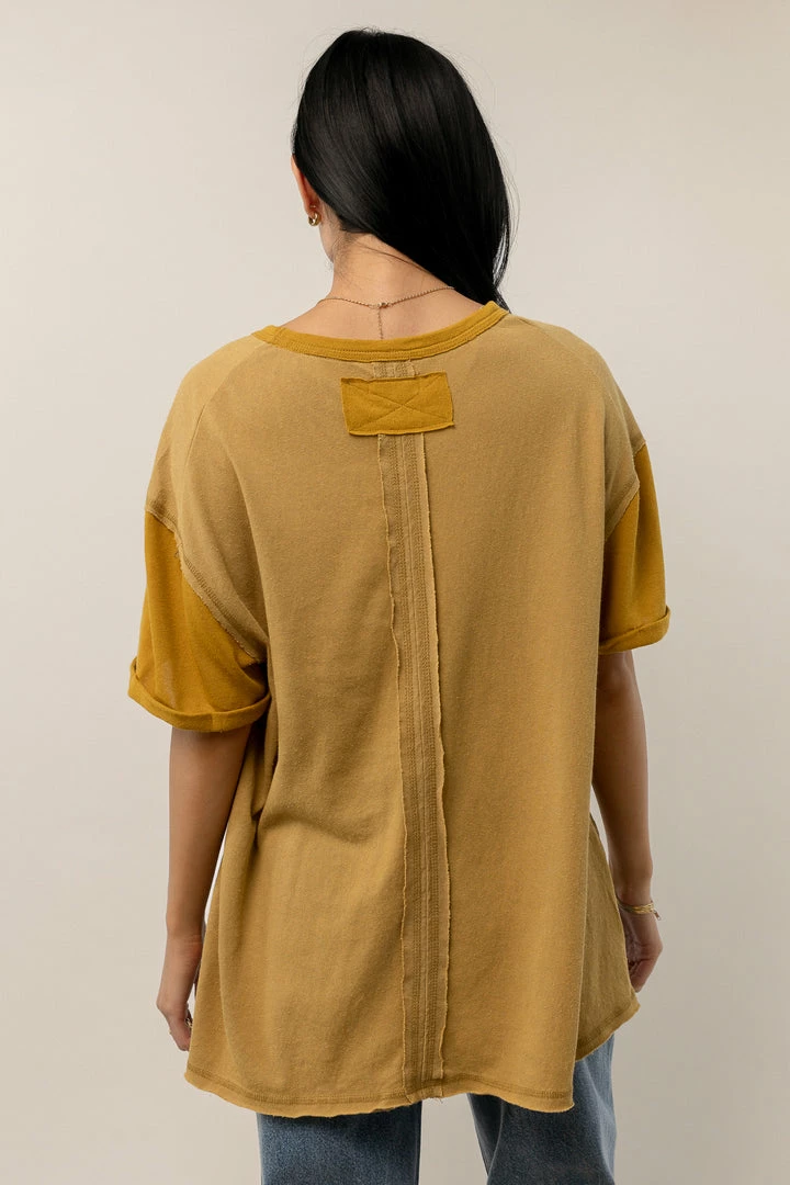 Buy ✨ SINA Tops Addie Rolled Sleeve Top In Mustard - FINAL SALE 👏 2 SINA Tops Addie Rolled Sleeve Top In Mustard - FINAL SALE