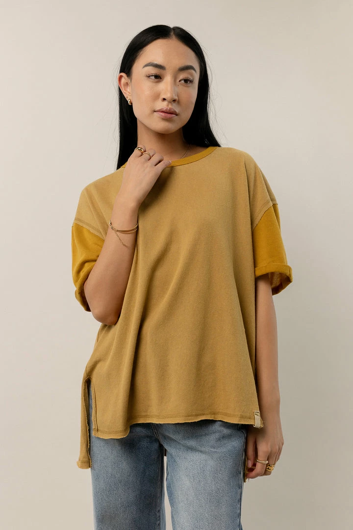 Buy ✨ SINA Tops Addie Rolled Sleeve Top In Mustard - FINAL SALE 👏 5 SINA Tops Addie Rolled Sleeve Top In Mustard - FINAL SALE