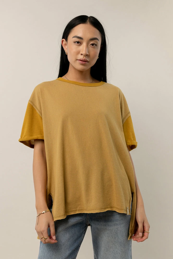 Buy ✨ SINA Tops Addie Rolled Sleeve Top In Mustard - FINAL SALE 👏 1 SINA Tops Addie Rolled Sleeve Top In Mustard - FINAL SALE