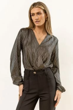 DRESS FORUM New Arrivals Olivia Holiday Bodysuit In Black