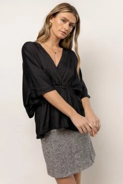 Mustard Seed New Arrivals Pettra Blouse In Black