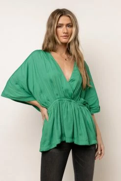 Mustard Seed New Arrivals Pettra Blouse In Green