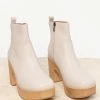 BEAST FASHION Presley Heeled Boots In Ivory New Arrivals