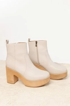 BEAST FASHION Presley Heeled Boots In Ivory New Arrivals