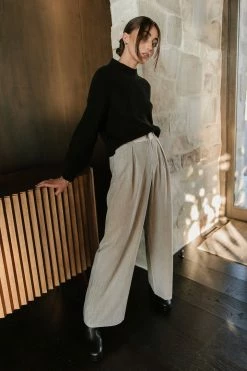 LUMIERE Raleigh Mock Neck Sweater In Black